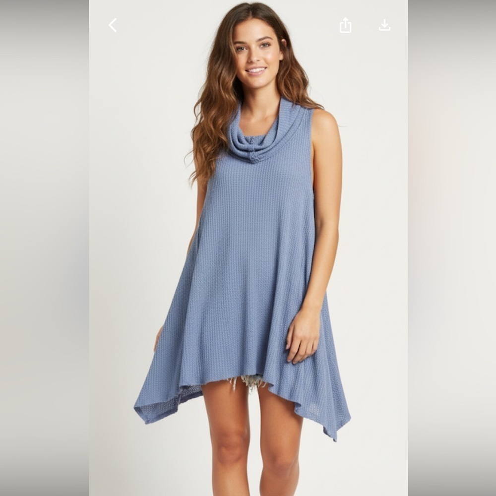 We the free Boho swing it sleeveless cowl neck top high low hem size L